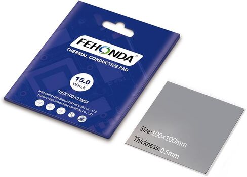15 W/mK 100 x 100 x 0.5 mm Tear-Resistant Thermal Pad, Non Conductive Thermal Pads with Reusability, Double-Sided Self-Adhesive Thermal Pads GPU for CPU/PS4/PS5/PC/RAM/Laptop/SSD in Kuwait