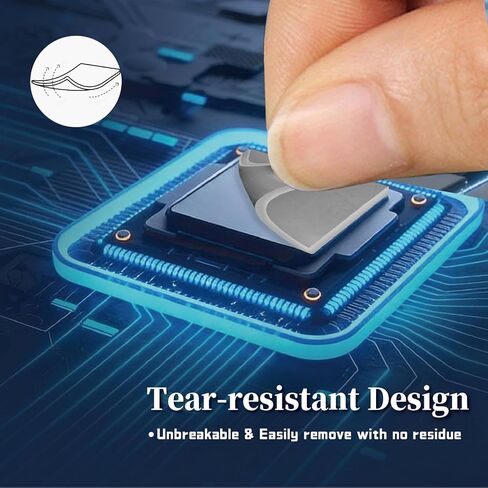 15 W/mK 100 x 100 x 0.5 mm Tear-Resistant Thermal Pad, Non Conductive Thermal Pads with Reusability, Double-Sided Self-Adhesive Thermal Pads GPU for CPU/PS4/PS5/PC/RAM/Laptop/SSD in Kuwait