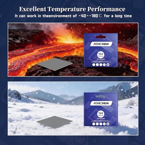 15 W/mK 100 x 100 x 0.5 mm Tear-Resistant Thermal Pad, Non Conductive Thermal Pads with Reusability, Double-Sided Self-Adhesive Thermal Pads GPU for CPU/PS4/PS5/PC/RAM/Laptop/SSD in Kuwait