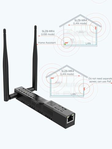 SMLIGHT SLZB-MR4U - منسق بوابة Zigbee 3.0 إلى Ethernet وUSB وواي فاي مع PoE، بوابة عالمية لمساعد المنزل / Zigbee2MQTT/ZHA، محول USB Zigbee 3.0 اللاسلكي in Saudi Arabia