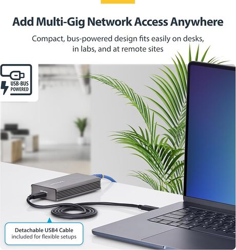 StarTech 10GbE USB4 Ethernet Adapter, External 10Gb Network Card, Thunderbolt 3/4 / 5 Compatible, 10/5/2.5/1Gbps /100Mbps, for Mac/Windows in Saudi Arabia