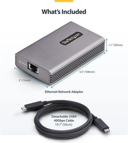 StarTech 10GbE USB4 Ethernet Adapter, External 10Gb Network Card, Thunderbolt 3/4 / 5 Compatible, 10/5/2.5/1Gbps /100Mbps, for Mac/Windows in Saudi Arabia