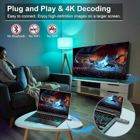 جهاز إرسال واستقبال HDMI لاسلكي TTQ، موسع HDMI لاسلكي 4K مدعوم، غطاء معدني، شاشة LED، نطاق 100 قدم، 2.4G&5G، للكمبيوتر/الكمبيوتر المحمول/الكاميرا/HDTV/جهاز العرض/صندوق التلفزيون in Saudi Arabia