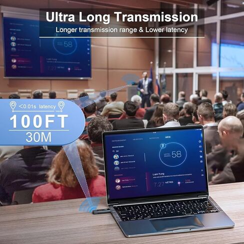 جهاز إرسال واستقبال HDMI لاسلكي TTQ، موسع HDMI لاسلكي 4K مدعوم، غطاء معدني، شاشة LED، نطاق 100 قدم، 2.4G&5G، للكمبيوتر/الكمبيوتر المحمول/الكاميرا/HDTV/جهاز العرض/صندوق التلفزيون in Saudi Arabia