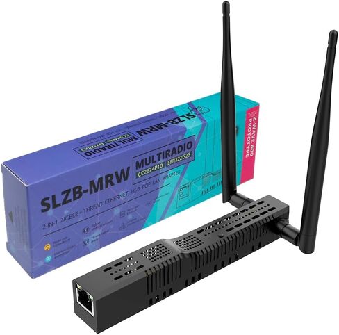 SMLIGHT SLZB-MRW10 محول PoE متعدد الراديو - زيجبي عالي الأداء، محول خيط وموجة Z، يعمل مع Zigbee2MQTT، مساعد منزلي، ZHA - هوائي مزدوج ودعم طاقة PoE in Saudi Arabia