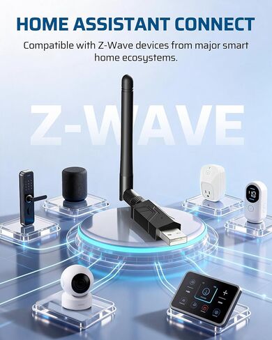 DEWENWILS 800 Z-Wave Dongle, Long Range S2 USB Stick, Compatible with Home Assistant & Other Smart Home Hubs, Plug & Play USB Controller for DIY Smart Home in Saudi Arabia