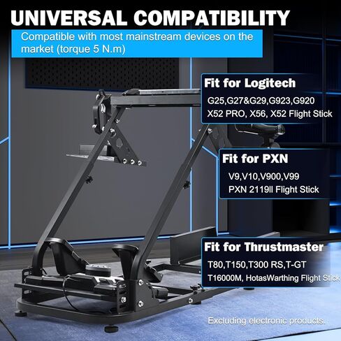 Anman Flight Racing Sim Stand Fit for Logitech G920 X52 G PRO,for Thrustmaster T16000 T248x T80 T300, Flight racing dual-use simulator cockpit, Electronics Not Included in Saudi Arabia