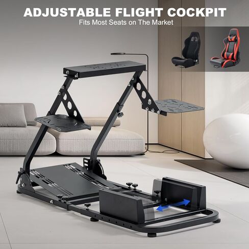 Anman Flight Racing Sim Stand Fit for Logitech G920 X52 G PRO,for Thrustmaster T16000 T248x T80 T300, Flight racing dual-use simulator cockpit, Electronics Not Included in Saudi Arabia