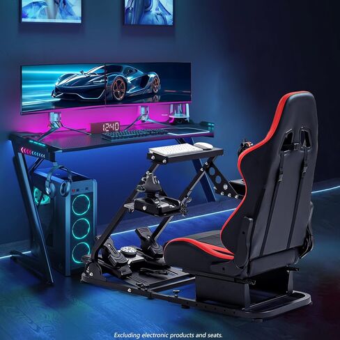 Anman Flight Racing Sim Stand Fit for Logitech G920 X52 G PRO,for Thrustmaster T16000 T248x T80 T300, Flight racing dual-use simulator cockpit, Electronics Not Included in Saudi Arabia