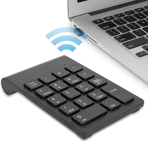 لوحة مفاتيح رقمية لاسلكية، لوحة مفاتيح USB 2.4 جيجا بايت، ملحق كمبيوتر مريح للكمبيوتر الشخصي مع نقل سريع للإشارة للعامة (أسود) in Saudi Arabia