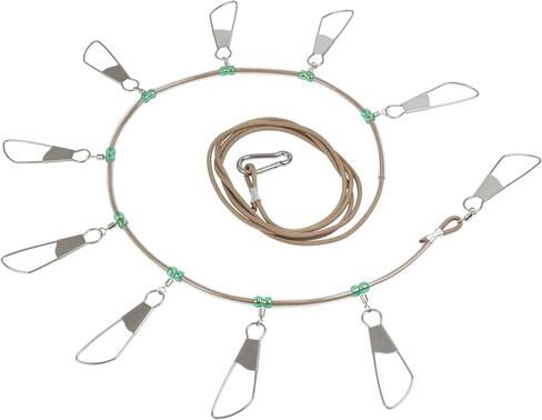BLUEWING V2 Fishing Stringer Fish Keeper with 10 Stainless Steel Lock Snaps and 8ft Floating Rope in Saudi Arabia