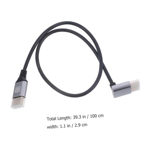 KALLORY 8k Male to Male High-Definition Cable 1m Angled Upward Connector Video Cord for Tv, Monitor, Computer and Projector Accessories in Saudi Arabia