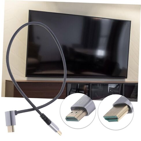 KALLORY 8k Male to Male High-Definition Cable 1m Angled Upward Connector Video Cord for Tv, Monitor, Computer and Projector Accessories in Saudi Arabia