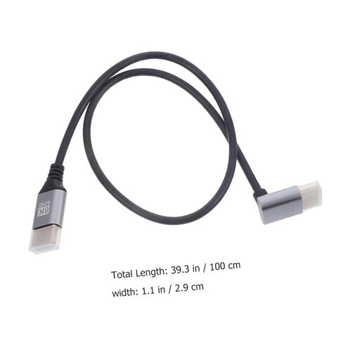 jojofuny 8k High-Definition Video Cable Male to Male Upward Angle 1m, Monitor and Laptop Connector, Tv Accessory for High-Resolution Display Devices in Saudi Arabia