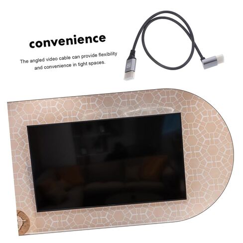 VANZACK 8k Male to Male Video Cable 1 Meter Upward Angle High-Definition Connector for Pc, Monitor, and Tv Connection with Flexible Bend Design in Saudi Arabia