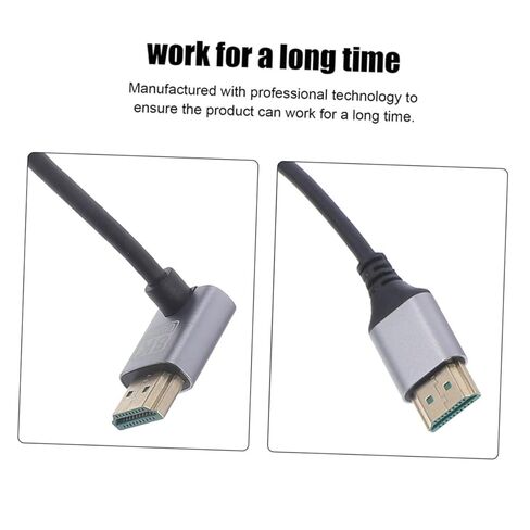 VANZACK 8k Male to Male Video Cable 1 Meter Upward Angle High-Definition Connector for Pc, Monitor, and Tv Connection with Flexible Bend Design in Saudi Arabia