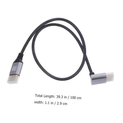 8k Male to Male High-Definition Video Cable Upward Elbow 1 Meter for Computer, Tv, and Projector Connector Compatible with Laptop and Set-top Box in Saudi Arabia
