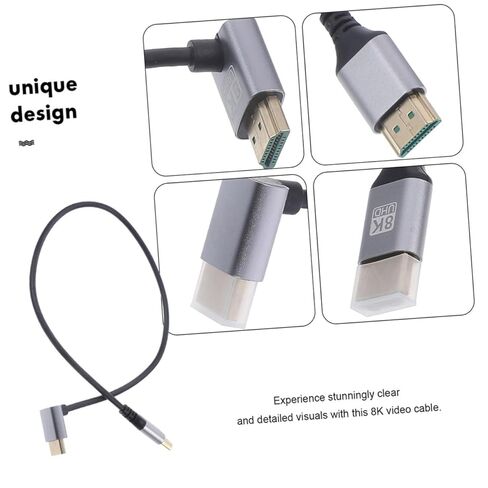 8k Male to Male High-Definition Video Cable Upward Elbow 1 Meter for Computer, Tv, and Projector Connector Compatible with Laptop and Set-top Box in Saudi Arabia
