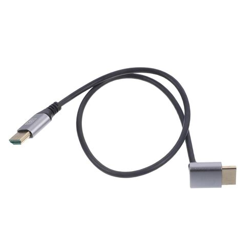 Kisangel 8k Male to Male Video Cable 1 Meter Angled Digital Video Cord for PC Monitor and Tv Connector, Ultra-Thin Flexible Wire for Computer and Home Theater Accessories in Saudi Arabia