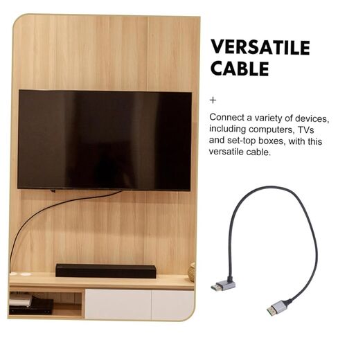 Kisangel 8k Male to Male Video Cable 1 Meter Angled Digital Video Cord for PC Monitor and Tv Connector, Ultra-Thin Flexible Wire for Computer and Home Theater Accessories in Saudi Arabia