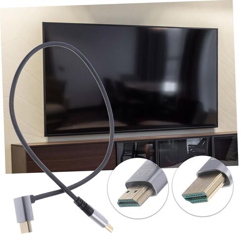 Kisangel 8k Male to Male Video Cable 1 Meter Angled Digital Video Cord for PC Monitor and Tv Connector, Ultra-Thin Flexible Wire for Computer and Home Theater Accessories in Saudi Arabia