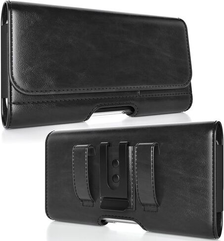 Magnetic Closure Holster for S26 Ultra, S25 Ultra, S24 Ultra 5G, S24 Ultra, S23 Ultra, S22 Ultra, S21 Ultra, S20 Ultra - Leather Belt Case with Metal Clip, Premium Pouch (Fits Slim/Regular Case) in Saudi Arabia