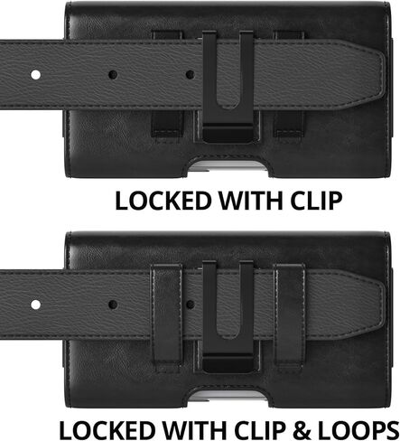 Magnetic Closure Holster for S26 Ultra, S25 Ultra, S24 Ultra 5G, S24 Ultra, S23 Ultra, S22 Ultra, S21 Ultra, S20 Ultra - Leather Belt Case with Metal Clip, Premium Pouch (Fits Slim/Regular Case) in Saudi Arabia
