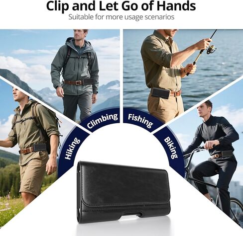 Magnetic Closure Holster for S26 Ultra, S25 Ultra, S24 Ultra 5G, S24 Ultra, S23 Ultra, S22 Ultra, S21 Ultra, S20 Ultra - Leather Belt Case with Metal Clip, Premium Pouch (Fits Slim/Regular Case) in Saudi Arabia