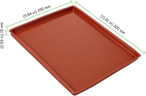 10 PCS Silicone Dehydrator Trays, 12 x 10 Inches Dehydrator Fruit Roll Sheets with Edge, Non-Stick Silicone Tray Liner for Fruit, Jerky, Meat and Yogurt, Brown in Saudi Arabia