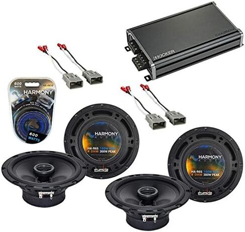 Harmony Audio HA-R65 Compatible with Honda Prelude 1992-1996 Bundle with HA-AK10 Install Kit HA-727800 Harness (2) Adapter 46CXA3604 360W RMS 4 Channel Amp Single 4 Ohm 2-Way 100W RMS (2) Speakers in Saudi Arabia