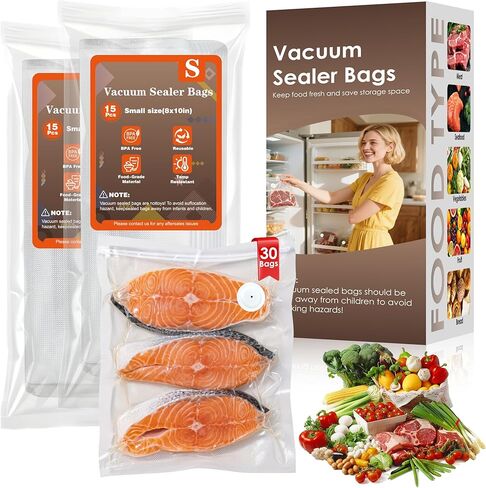 Elxis Vacuum Sealer, Portable handheld Vacuum Sealer + 30 Reusable Vacuum Bags, Portable Food Sealer, With LED pressure display, 2-Speed Pressure Control (60/80 Kpa) in Saudi Arabia