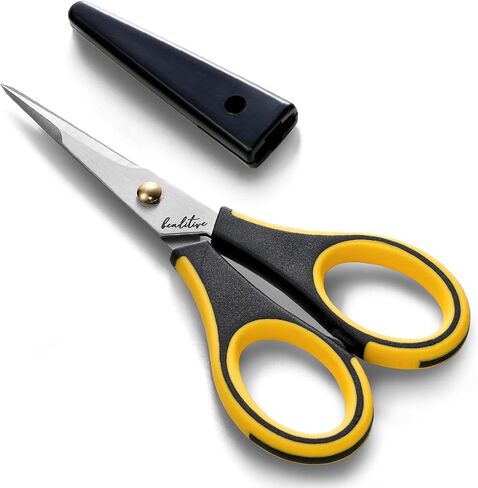 Beaditive Precision Craft Scissors - Stainless Steel Paper Crafting Scissors With Safety Cap - Ultra Sharp Blades & Non-Slip TPR Handles - Adult & Kid Scrapbooking Scissors For Home, Office, School in Saudi Arabia