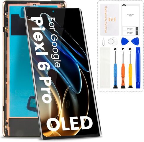OLED for Google Pixel 7 Pro Screen Replacement for Google Pixel 7 Pro LCD Display GP4BC GE2AE Screen Touch Assembly with Repair Kits (Black with Frame,No Fingerprint Cable) in Kuwait