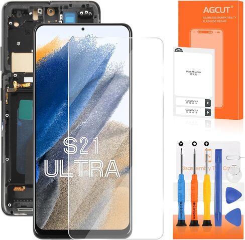 INCELL for Samsung Galaxy S21 Ultra Screen Replacement for S21 Ultra LCD Display G998B SM-G998U LCD Digitizer Touch Screen Assembly with Black Frame(No Fingerprint) in Saudi Arabia