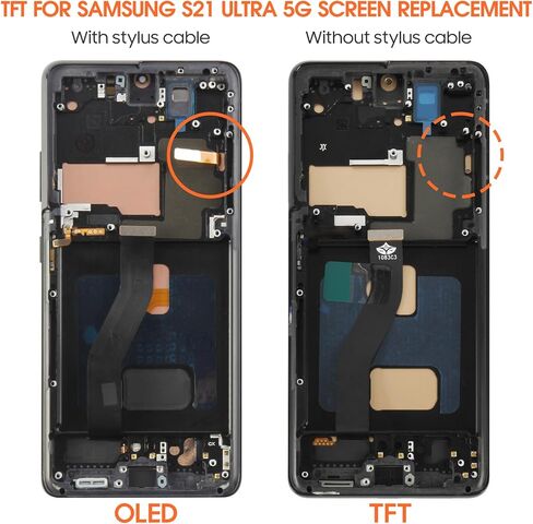 INCELL for Samsung Galaxy S21 Ultra Screen Replacement for S21 Ultra LCD Display G998B SM-G998U LCD Digitizer Touch Screen Assembly with Black Frame(No Fingerprint) in Saudi Arabia