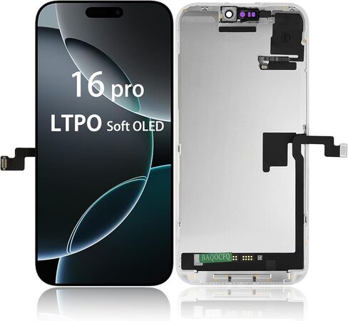 استبدال شاشة LTPO Soft OLED لهاتف iPhone 15 pro max، عرض كامل مضاد للتوهج، شاشة OLED 120 هرتز، 6.7 بوصة تتميز باللمس - مجموعة إصلاح كاملة مع أدوات، مع مستشعر الضوء المرن in Kuwait