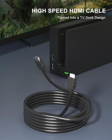 محطة إرساء للتبديل/تبديل OLED، مجموعة قاعدة تلفزيون بديلة 3 في 1 مع وحدة IC الأصلية، وشاحن تيار متردد وكابل HDMI عالي السرعة لإخراج 1080P HD وشحن وحدة التحكم (غير متوافق مع المفتاح 2) in Kuwait