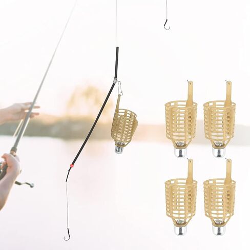 Lightweight 4Pcs Fishing Lure Cage Bait Trap Basket Feeder for Carp Fishing Tackle Accessories 30g in Saudi Arabia