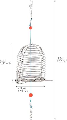 Conskyee Stainless Steel Conical Bait Cage - 10 Pack, Silver with Red Beads, Welded Rustproof Fishing Bait Holder for Catfish, Carp in Freshwater & Saltwater in Saudi Arabia