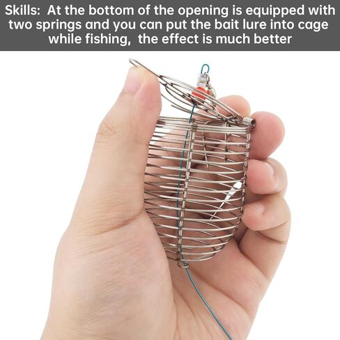 Conskyee Stainless Steel Conical Bait Cage - 10 Pack, Silver with Red Beads, Welded Rustproof Fishing Bait Holder for Catfish, Carp in Freshwater & Saltwater in Saudi Arabia