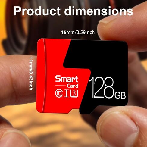 High Speed Micro SD Card with Adapter,128GB TF Card for Security Cameras, Smartphones,Tablets,Drones - U3,Class 10,A1,Full HD Video(Black) in Saudi Arabia