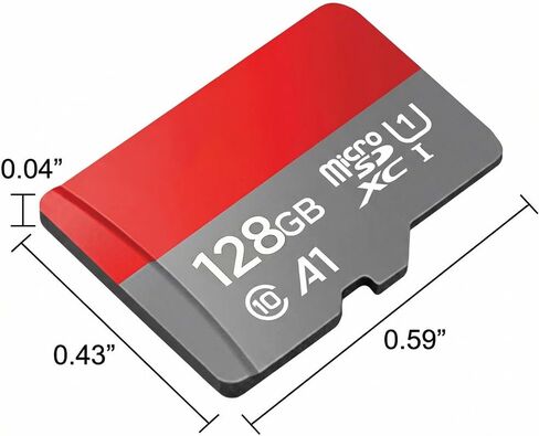 128GB MicroSD Card with Adapter, A1, C10, U1, 150MB/s Read Memory Card for Smartphone, Tablet, Gaming, Full HD Video, Gray in Saudi Arabia
