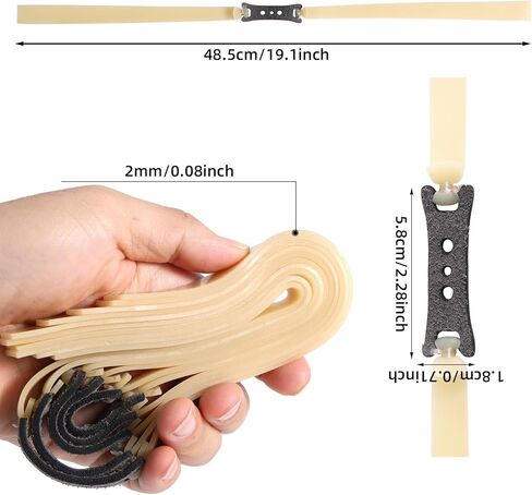 Gosknor 5pcs Flat Catapult Bands, 2mm Thickened High Elasticity Replacement Rubber Bands Heavy Duty Wrist Rocket Bungee Hunting Parts for Outdoor Activities in Saudi Arabia