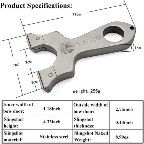 Piaoyu Slingshot, Stainless Steel Shooting Hunting Slingshot, Flat Rubber Band Adult Outdoor Catapult in Saudi Arabia