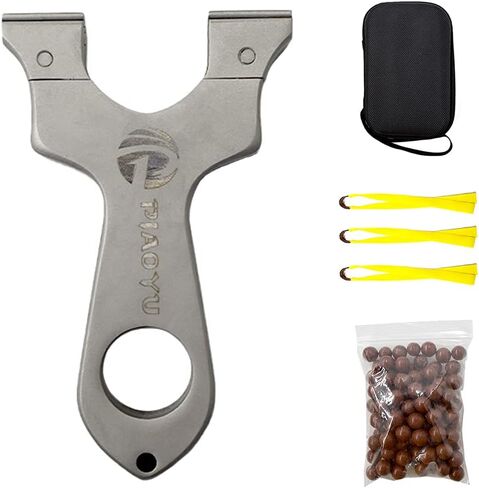 Piaoyu Slingshot, Stainless Steel Shooting Hunting Slingshot, Flat Rubber Band Adult Outdoor Catapult in Saudi Arabia