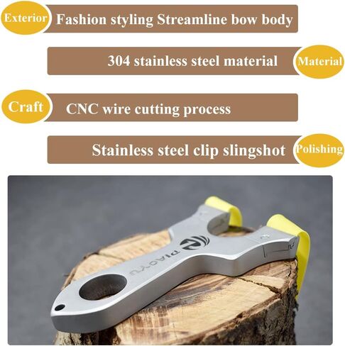 Piaoyu Slingshot, Stainless Steel Shooting Hunting Slingshot, Flat Rubber Band Adult Outdoor Catapult in Saudi Arabia