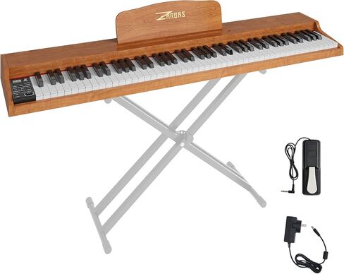 ZHRUNS Digital Piano 88 Key Weighted, Full Size Electric Keyboard Piano for Beginners, Portable Piano Keyboard with Sheet Music Stand, Sustain Pedal, Power Adapter, Black (Keyboard Only) in Saudi Arabia