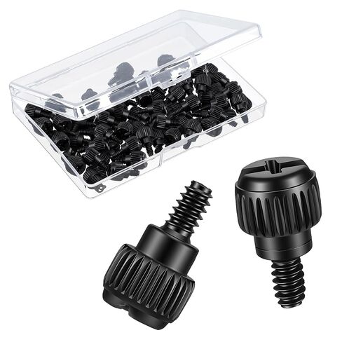 30 Pcs PC Case Screws, 6-32 Thread M3.5 Thumb Screw for Computer Case, Hard Drive & PCI Slots, Carbon Steel Black (6mm Length) in Saudi Arabia