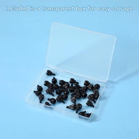 30 Pcs PC Case Screws, 6-32 Thread M3.5 Thumb Screw for Computer Case, Hard Drive & PCI Slots, Carbon Steel Black (6mm Length) in Saudi Arabia