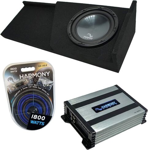Harmony Audio HA-R124 Subwoofer Single 12" Sub Box Bundle HA-A400.1 Amp Compatible with 2007-2013 GMC Sierra Extended Cab Truck in Saudi Arabia